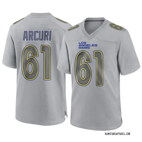 Men's AJ Arcuri Los Angeles Rams Game Gray Atmosphere Fashion Jersey