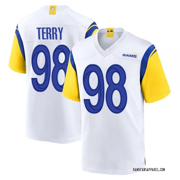 Men's Da'Jon Terry Los Angeles Rams Game White Jersey