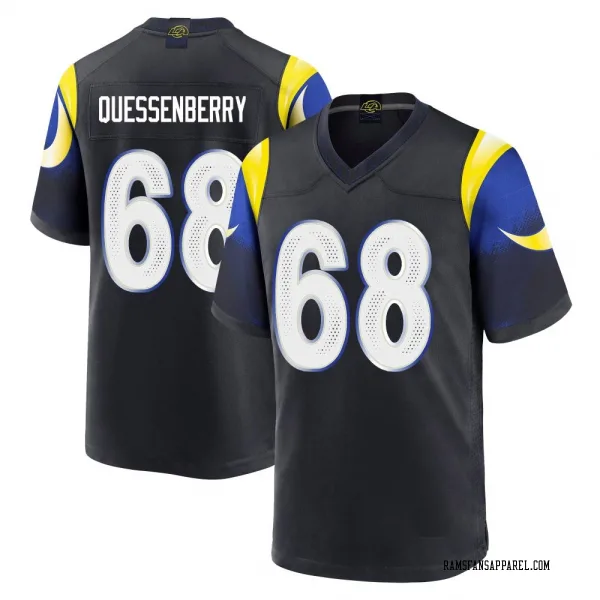 Men's David Quessenberry Los Angeles Rams Game Blue Midnight 2025 Rivalries Collection Jersey