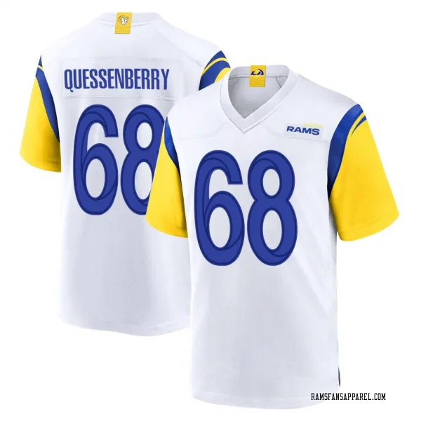 Men's David Quessenberry Los Angeles Rams Game White Jersey