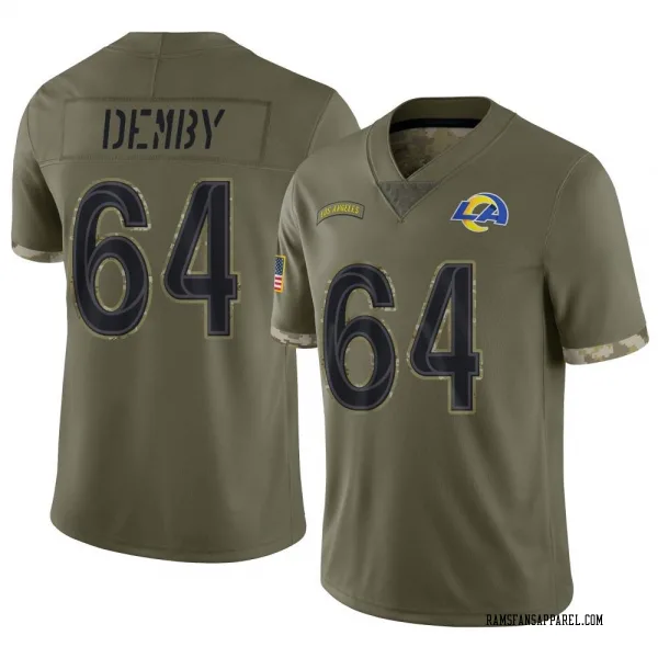 Men's Jamil Demby Los Angeles Rams Limited Olive 2022 Salute To Service Jersey