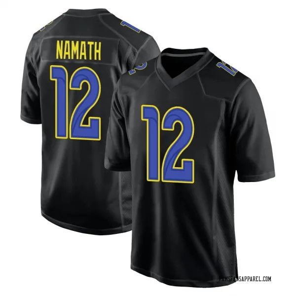 Men's Joe Namath Los Angeles Rams Game Black Fashion Jersey