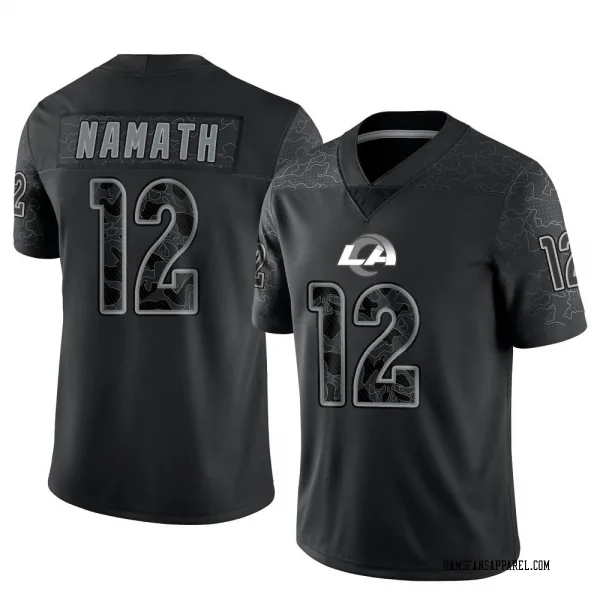 Men's Joe Namath Los Angeles Rams Limited Black Reflective Jersey