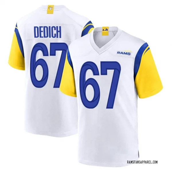 Men's Justin Dedich Los Angeles Rams Game White Jersey