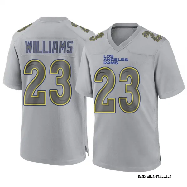 Men's Kyren Williams Los Angeles Rams Game Gray Atmosphere Fashion Jersey