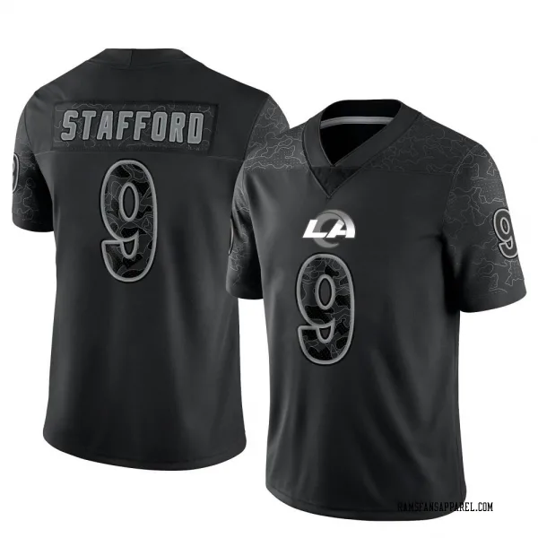 Men's Matthew Stafford Los Angeles Rams Limited Black Reflective Jersey