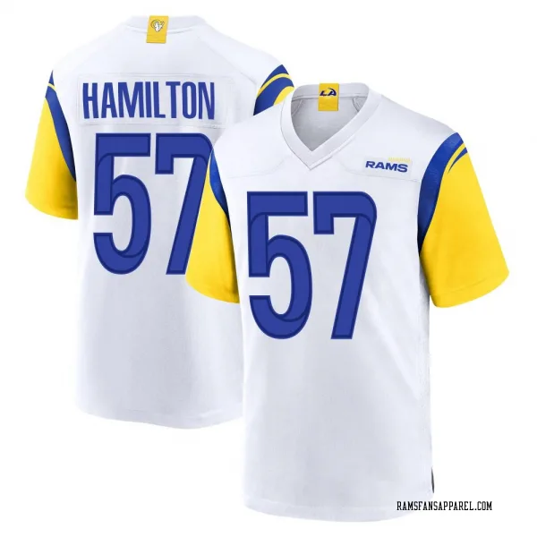 Men's Ty Hamilton Los Angeles Rams Game White Jersey