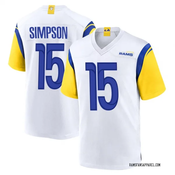 Men's Ty Simpson Los Angeles Rams Game White Jersey