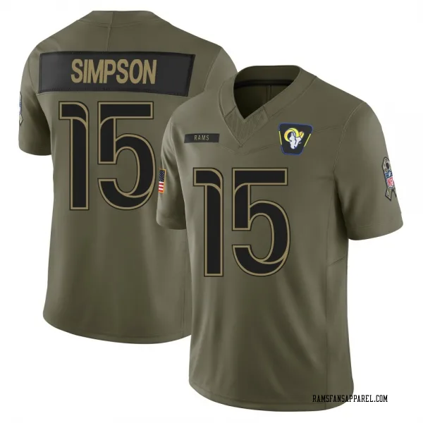 Men's Ty Simpson Los Angeles Rams Limited Olive 2025 Salute to Service Jersey
