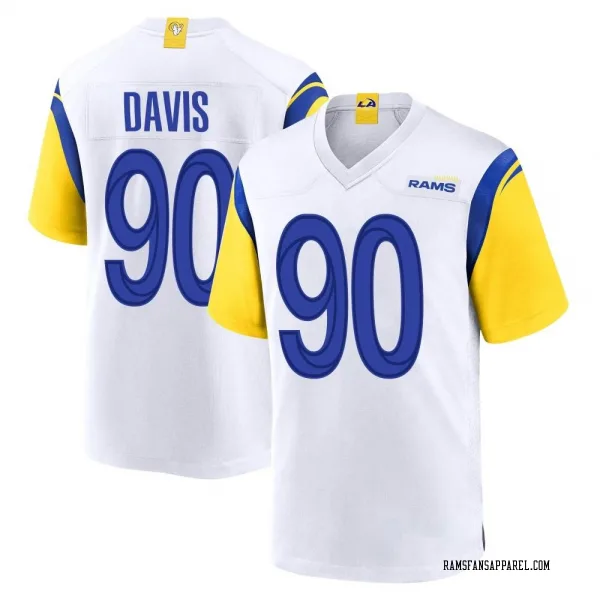 Men's Tyler Davis Los Angeles Rams Game White Jersey