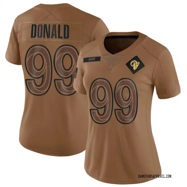 Women's Aaron Donald Los Angeles Rams Limited Brown 2023 Salute To Service Jersey
