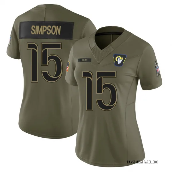 Women's Ty Simpson Los Angeles Rams Limited Olive 2025 Salute to Service Jersey