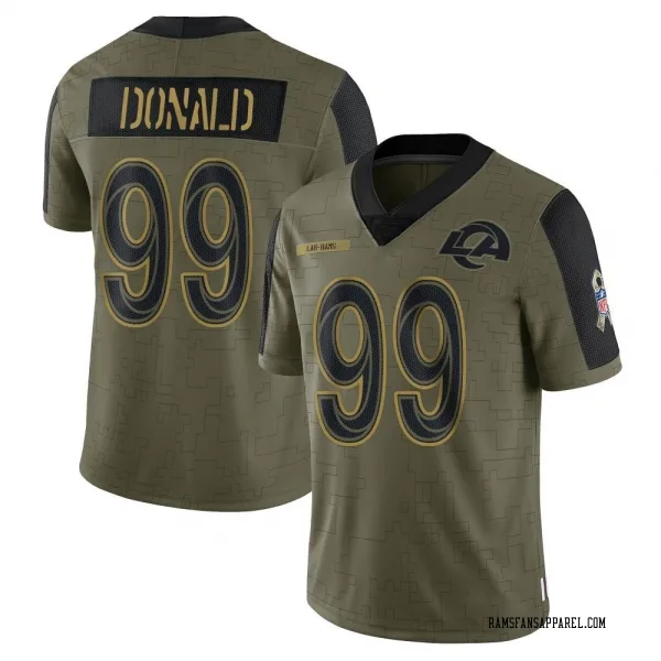 Youth Aaron Donald Los Angeles Rams Limited Olive 2021 Salute To Service Jersey