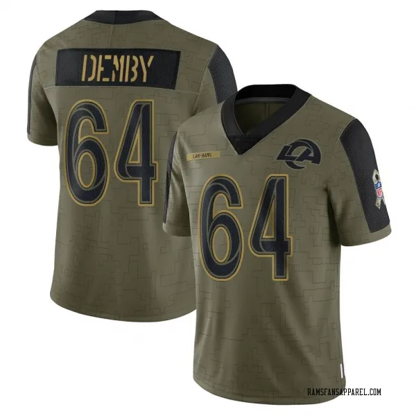 Youth Jamil Demby Los Angeles Rams Limited Olive 2021 Salute To Service Jersey