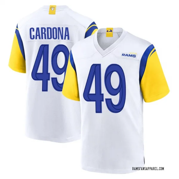 Youth Joe Cardona Los Angeles Rams Game White Jersey