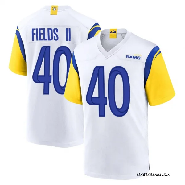 Youth Tony Fields II Los Angeles Rams Game White Jersey